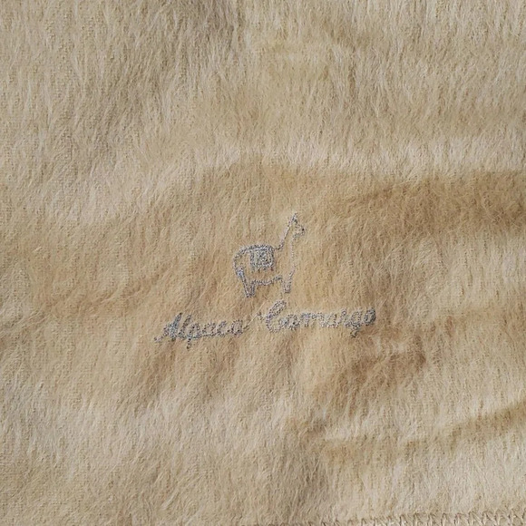 Peruvian Alpaca Camargo Beige Scarf With Fringes 30% Alpaca Made In Peru - Picture 3 of 7